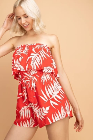 Cecelia Dressy Floral Romper Green Jade