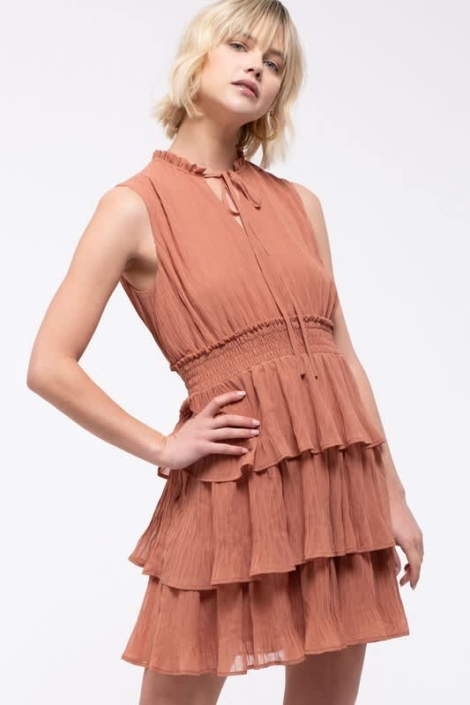 Judie | White Poplin V-Neck Ruffled Mini Dress
