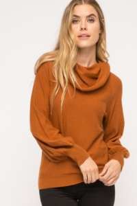 Tie Cowl Neck Sweater-Jade