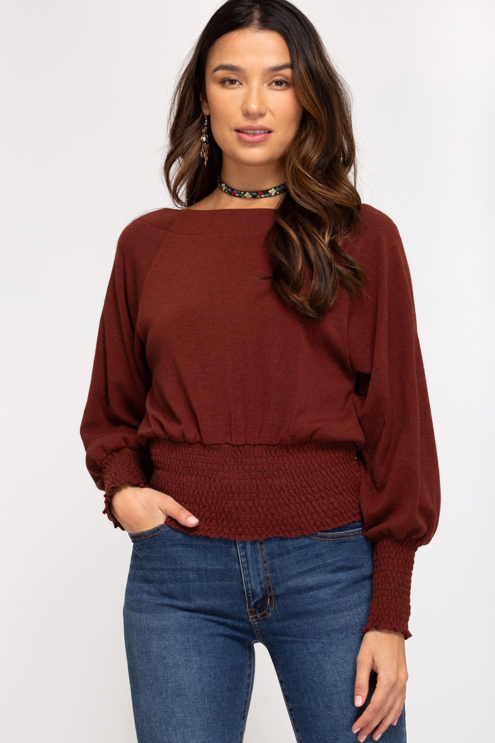 Jade Oversized Western Top main image 1